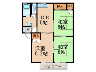 ロイヤルシェルB棟の物件間取画像